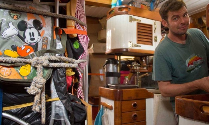 The boat is so full there is only a path to the galley, navigation, and engine room. We will be sleeping on deck for the first week or so.