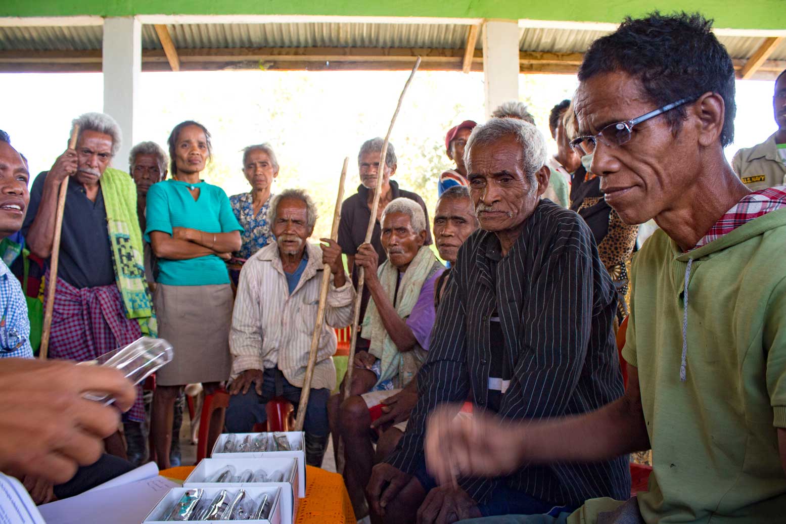 The test are done by UPM officer Belo who speaks the local dialect.